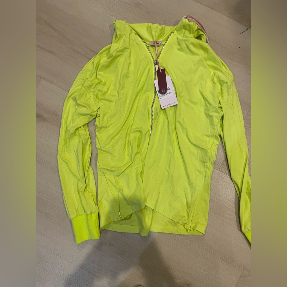 Bright Yellow Zip-Up Hoodie